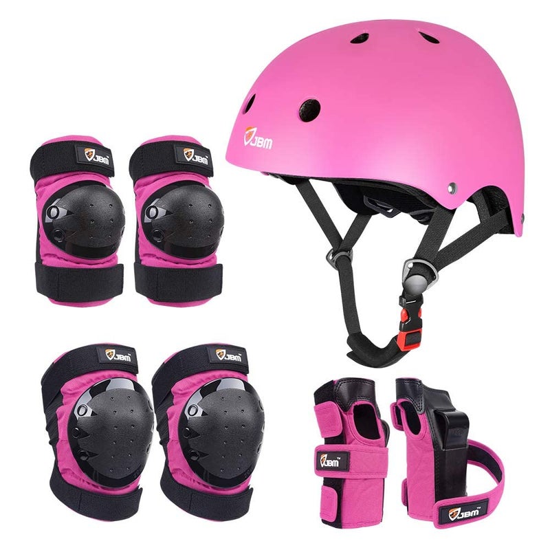 JBM Adult & Kid Skating Protective Gear Set for Beginner to Advanced, Skateboard Helmet Knee and Elbow Pads with Wrist Guards for Inline Roller Skating, Scooter, Skateboarding - Image 1